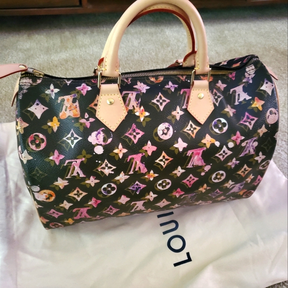 Rare In this Condition!! Louis Vuitton Aquarelle Noir Watercolor Speedy 35